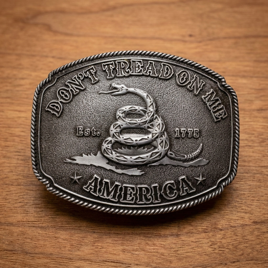 Don't Tread On Me Metal Belt Buckle Gadsden Snake Patriotic Belt Buckle