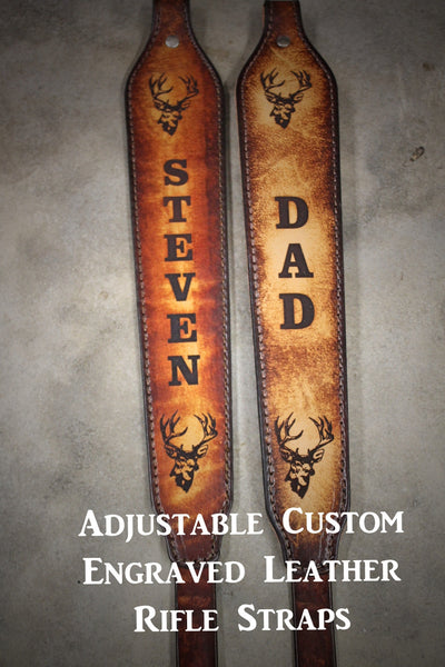 Leather Rifle Sling, Personalized Sling for Hunters, Made in the USA