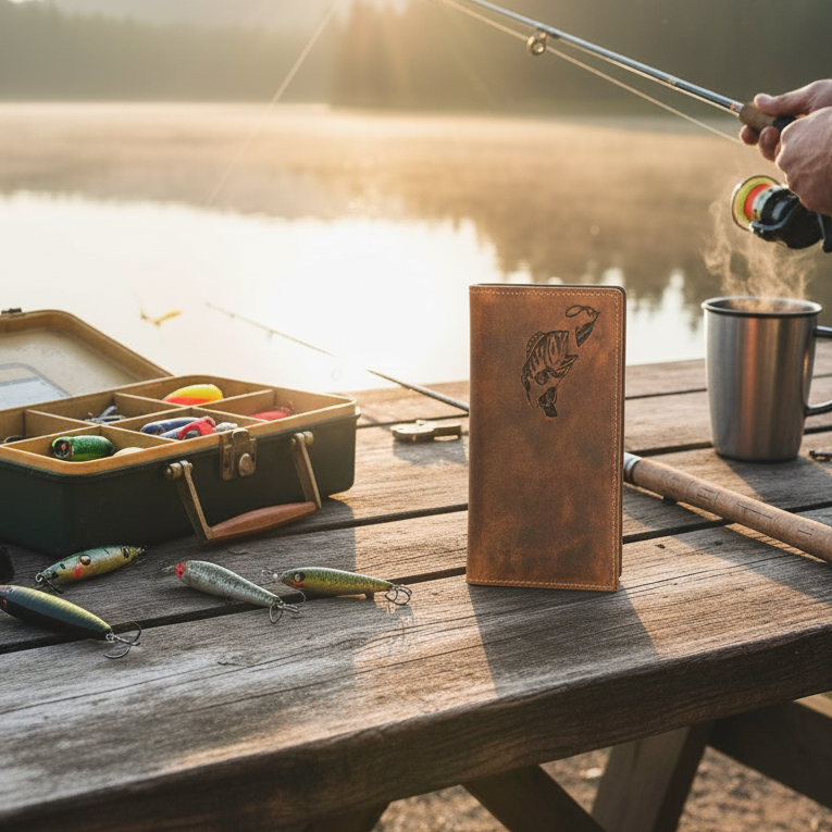 Engraved Roper Leather Wallet Double Stitched