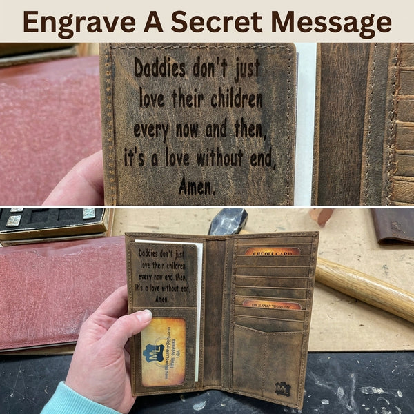 Men's Distressed Leather Roper Long Wallet - DUCK Hunter Series