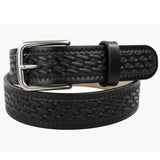 Handcrafted  SMALLER Pattern Basket Weave Leather Belt - Miller's Leather Shop
