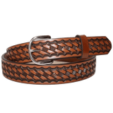 Hand Tooled Cowhide Leather Belt - Handcrafted in the USA