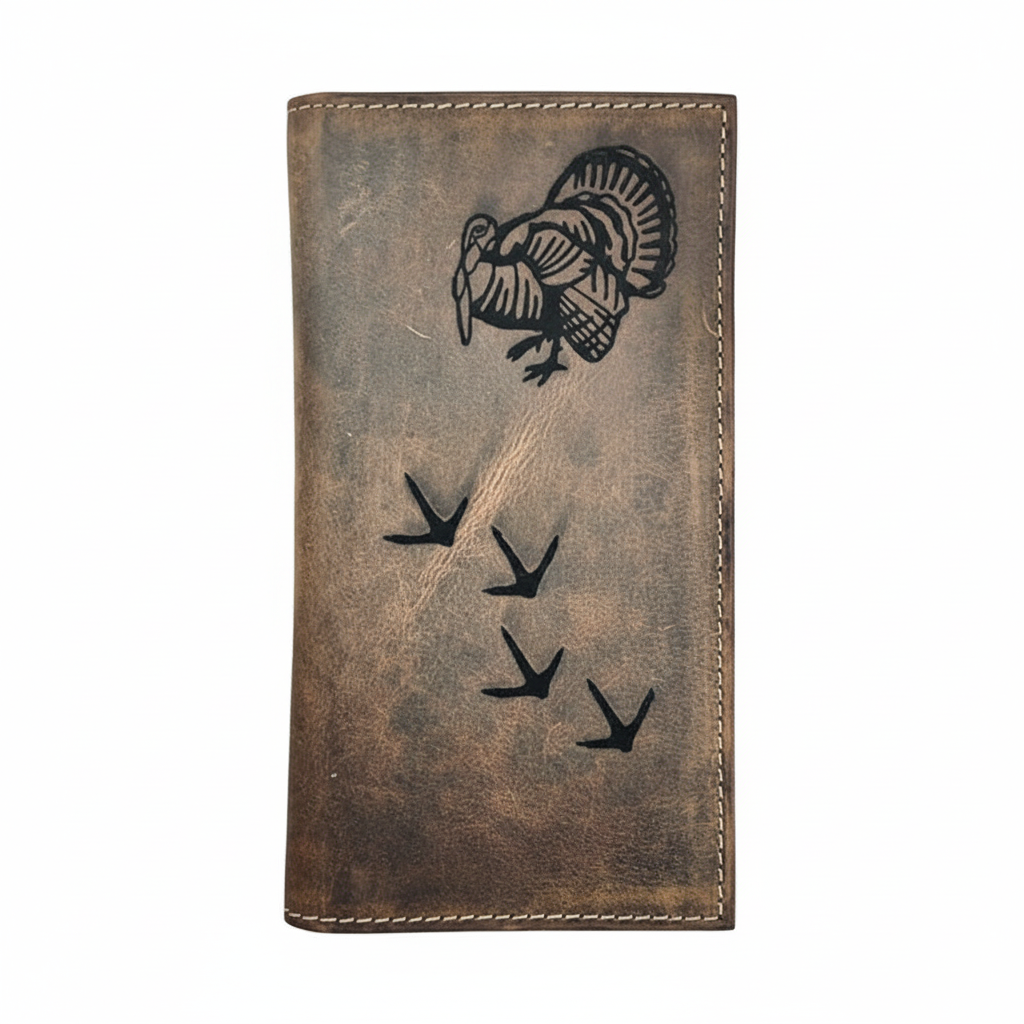 Engraved Roper Leather Wallet Double Stitched