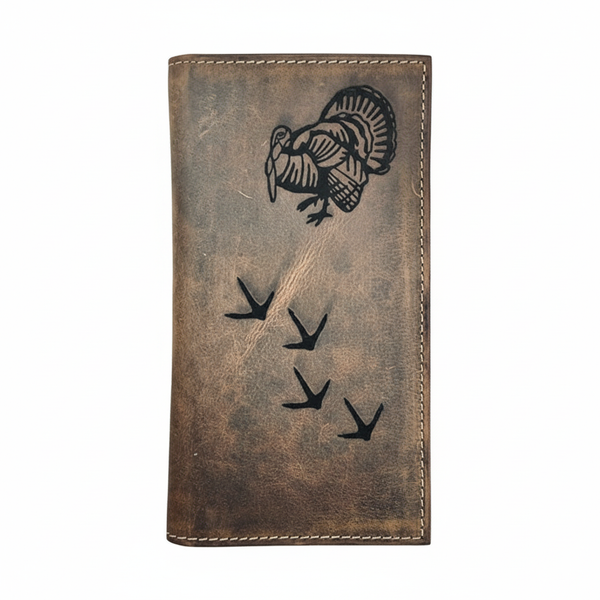 Engraved Roper Leather Wallet Double Stitched