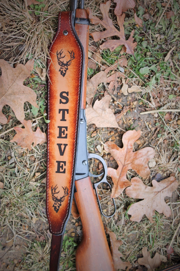 Leather Rifle Sling, Personalized Sling for Hunters, Made in the USA