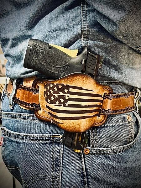 American Flag Holster, Made in America by Miller's Leather Shop