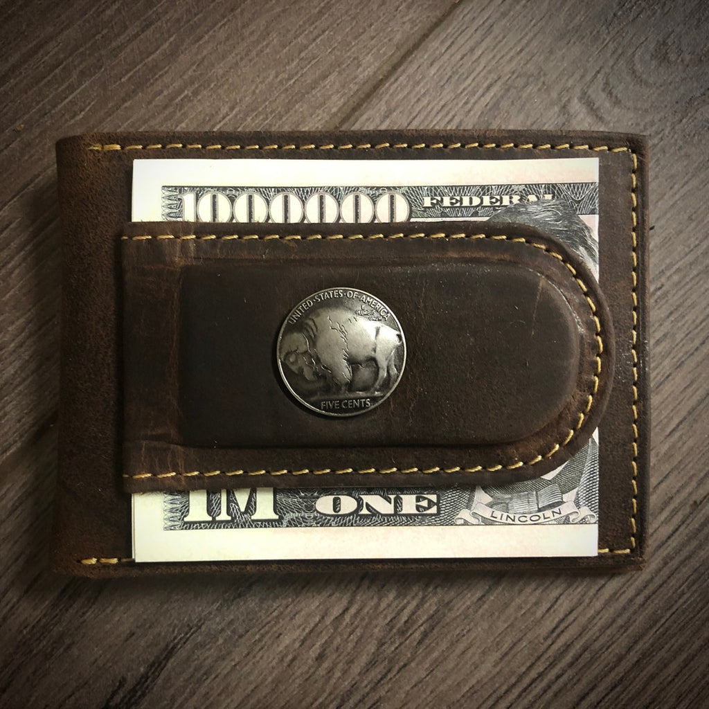 Buffalo Nickel Front Pocket Money Clip Wallet No Personalization
