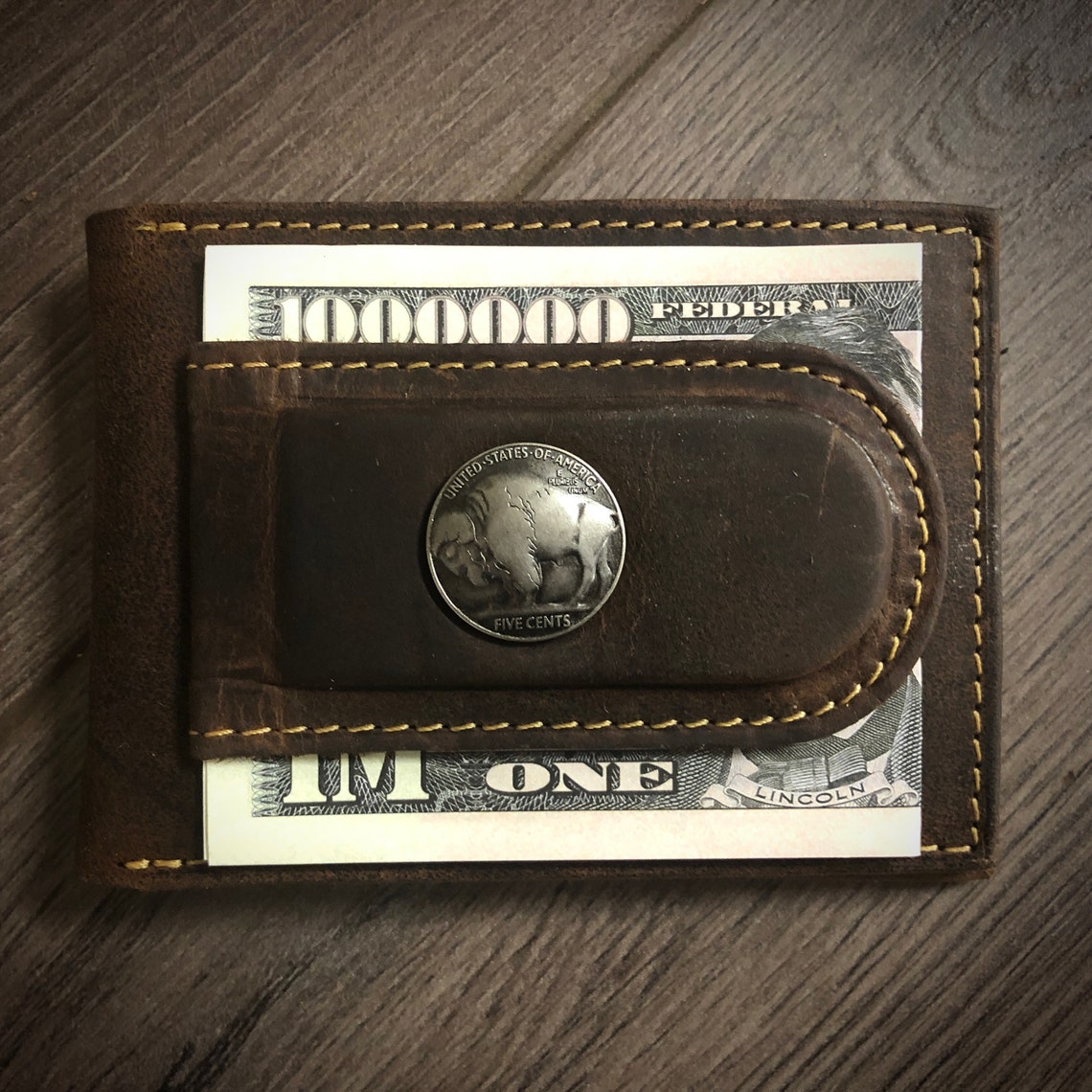 BUFFALO NICKEL FRONT POCKET MONEY CLIP WALLET – Miller's Leather Shop