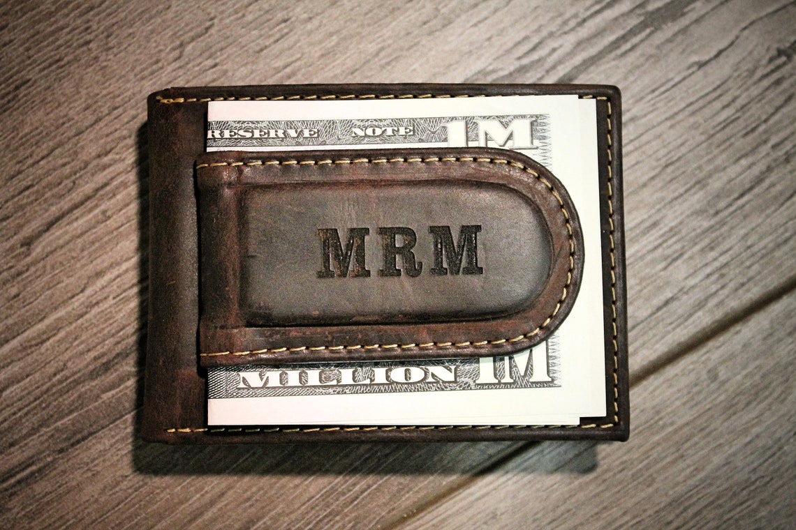 CUSTOM MONOGRAM FRONT POCKET MONEY CLIP WALLET