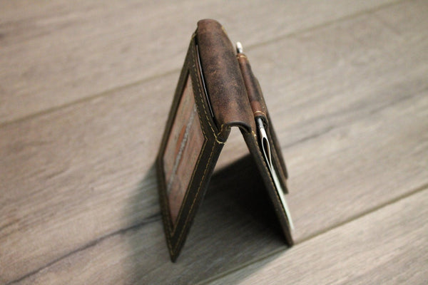 CUSTOM MONOGRAM FRONT POCKET MONEY CLIP WALLET