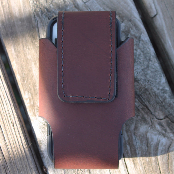 Leather Cell Phone Case, Custom Design Engraved, Made in the USA by Miller's Leather Shop