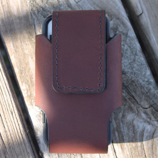Custom Leather Cell Phone Case -- Plain Smooth Leather--No concho