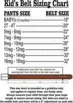 Kid's Leather Belt , PLAIN SMOOTH BROWN OR BLACK, Name Engraved Free!