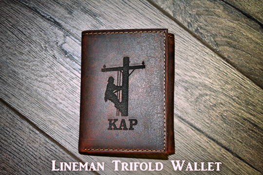 LINEMAN Trifold Wallet in Distressed Leather