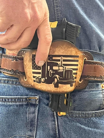 American Trucker Holster, Made in America by Miller's Leather Shop