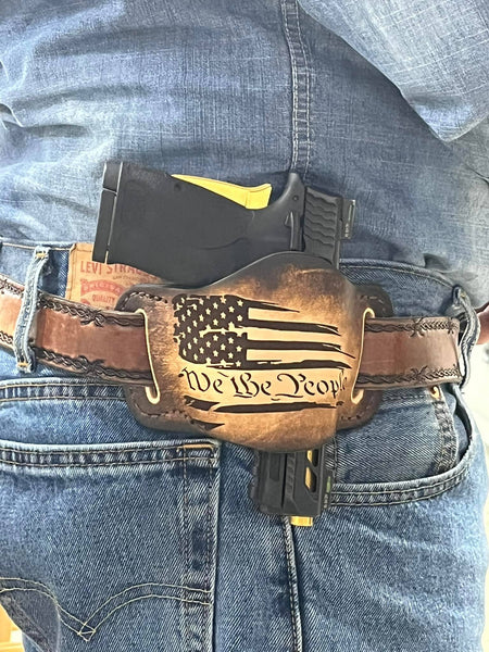 WE THE PEOPLE Flag Holster, Made in America by Miller's Leather Shop