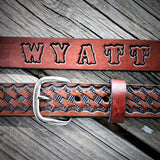 Leather Belt - Handcrafted Basket Weave Full-Grain Cowhide | Miller's