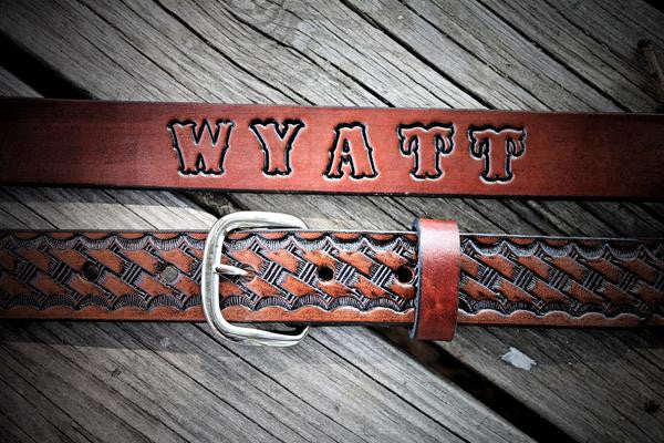 leather belt with name