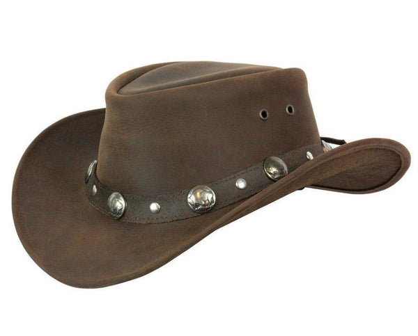 Buffalo Nickel Leather Outback Hat