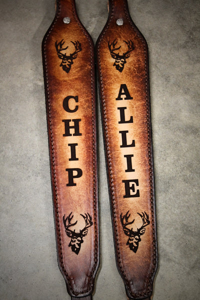 Leather Rifle Sling, Personalized Sling for Hunters, Made in the USA