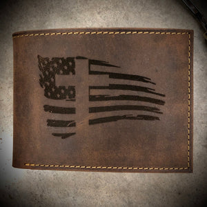 Christian Cross on American Flag BIFOLD WALLET