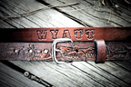 DUCK Hunter Belt, tooled leather belt, personalized belt, Name Engraved Free!