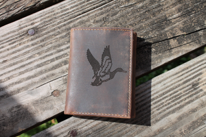 DUCK HUNTER Trifold Leather Wallet