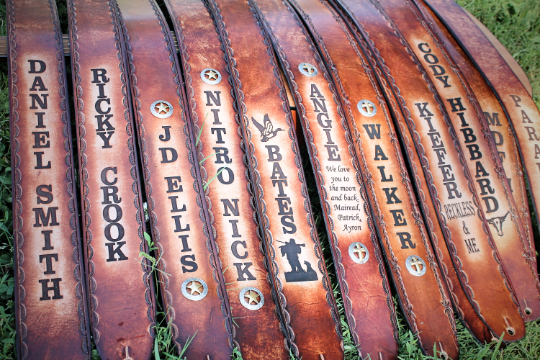 Personalized Leather Guitar Straps by Miller's Leather Shop