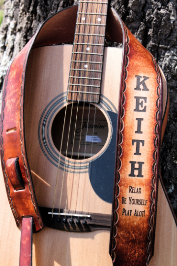 Personalized Leather Guitar Straps by Miller's Leather Shop