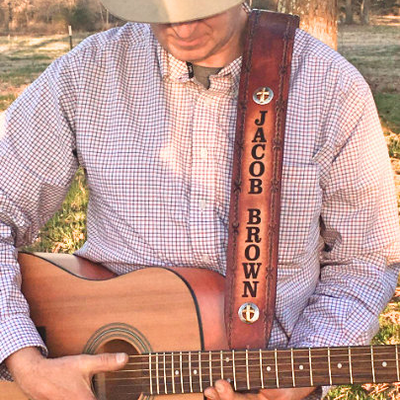 Engraved Leather Guitar Straps by Miller's Leather Shop