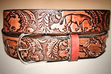 Horse and Acorn Leather Belt
