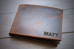 Plain Bifold Distressed Leather