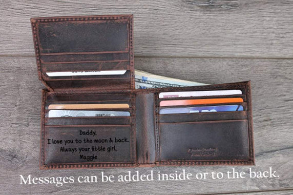 COWBOY AT THE CROSS PRAYING BIFOLD DISTRESSED LEATHER WALLET