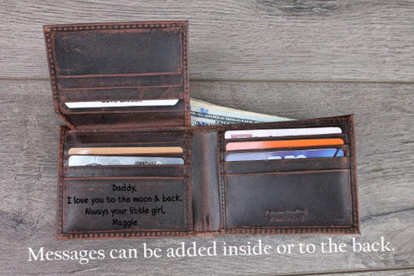 FiSHING BIFOLD DISTRESSED LEATHER WALLET