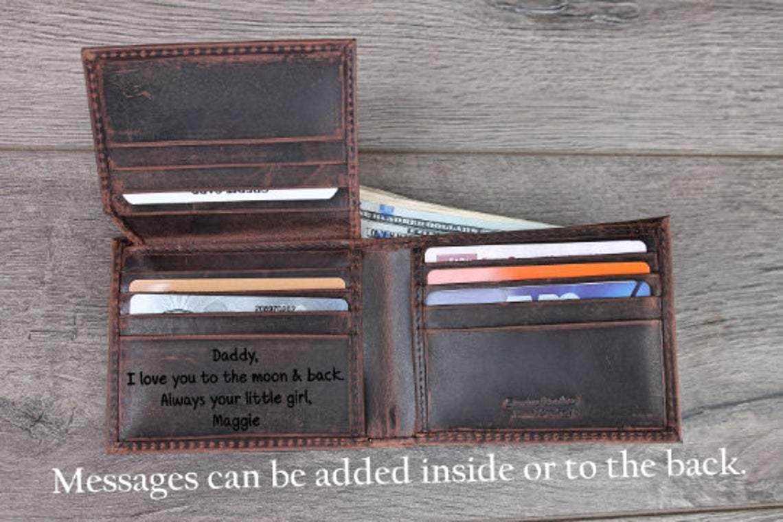 FLAG WE THE PEOPLE BIFOLD DISTRESSED LEATHER WALLET