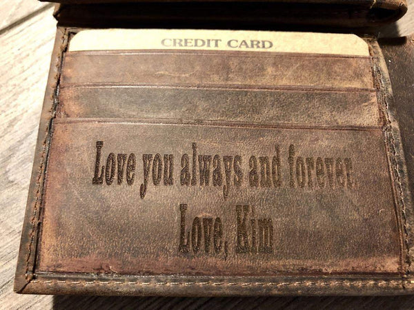 COWBOY AT THE CROSS PRAYING BIFOLD DISTRESSED LEATHER WALLET