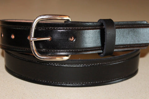 Handcrafted Leather Belt  with tooled border line(Solid Leather and no stitching)