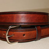 Tooled Border Handmade Leather Belt