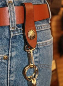 Handcrafted Leather Key Keeper with removable Key Ring --Snaps over your belt, purse strap--Initials Engraved Free!