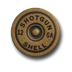 Set of 2 Shotgun Shell Conchos with caps  in Antique Brass--Rivet Back