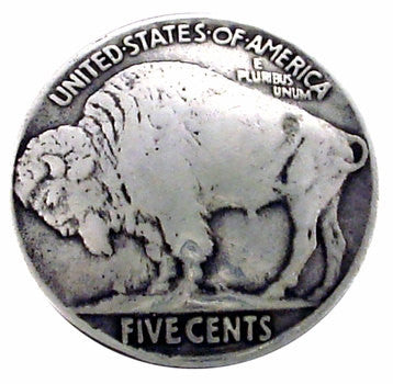 Set of 2 Buffalo Nickel(replica 1937) Conchos with caps --Rivet Back