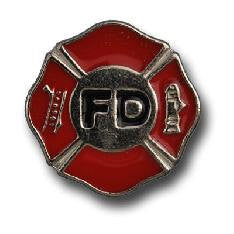 Set of 2 FIRE DEPARTMENT Conchos with caps --Rivet Back
