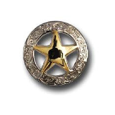 Set of 2 SMALL Western Star Conchos--RIVET BACK