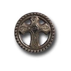 Set of 2 SMALL CHRISTIAN CROSS Conchos--Rivet Back