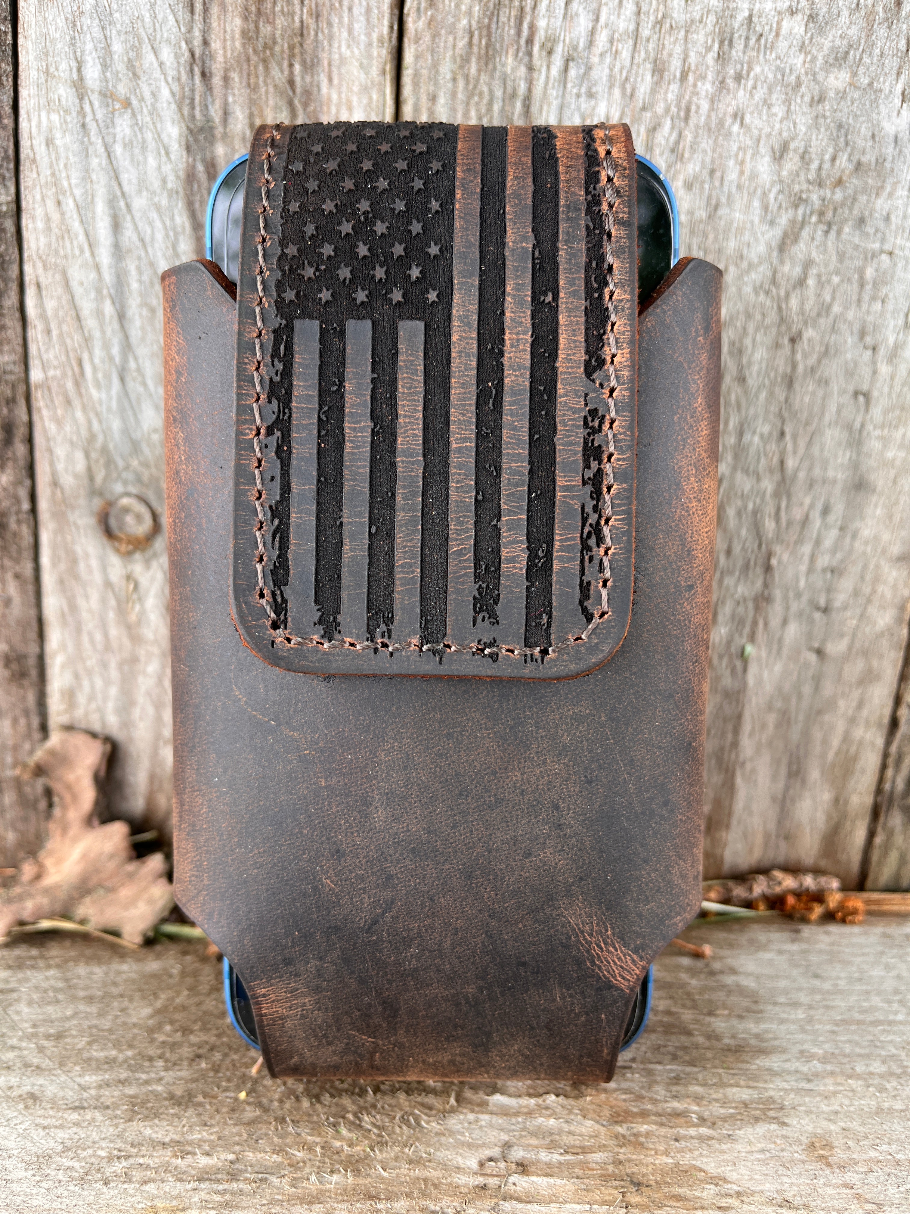 Leather USA Flag Phone Case, patriotic gift