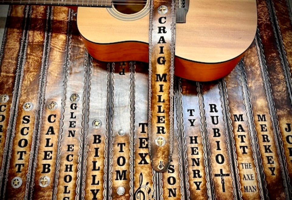 Custom Leather Guitar Straps by Miller's Leather Shop