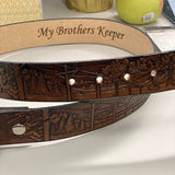 Lineman Hand Tooled Leather Belt - Full Grain Cowhide | Miller's Leath