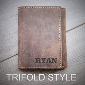 Plain Trifold Distressed Leather
