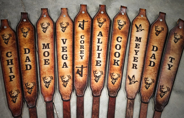 MillerLeather.com Handmade Leather Rifle Sling, Personalized Sling for Hunters, Made in the USA