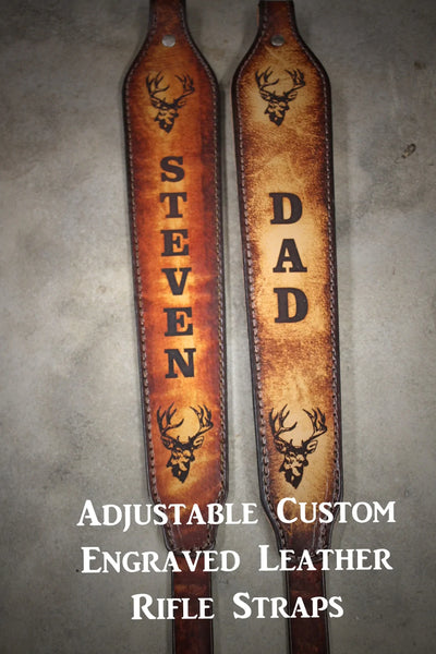 MillerLeather.com Handmade Leather Rifle Sling, Personalized Sling for Hunters, Made in the USA